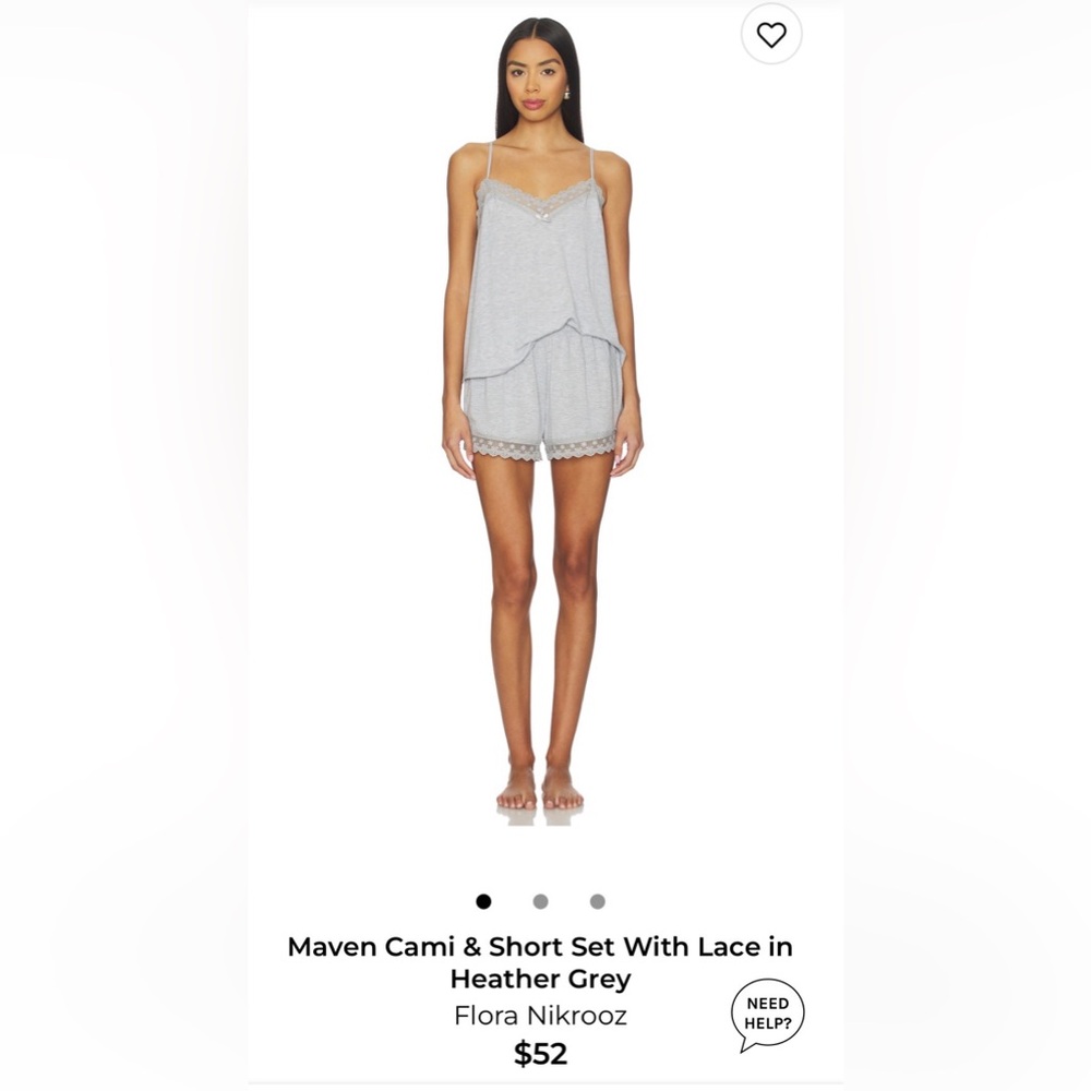 Flora Nikrooz Light Gray Lace Trim Sleep Shorts